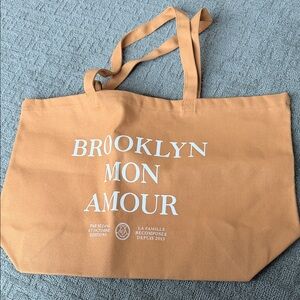 Sezane Orange Tote with White Lettering